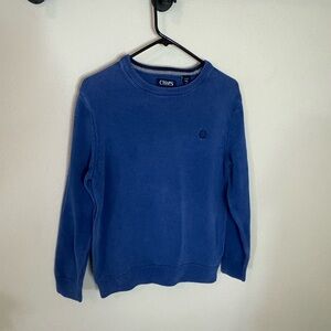 Chaps Men’s Blue Crewneck Sweater Size Small 100% Cotton Classic Logo